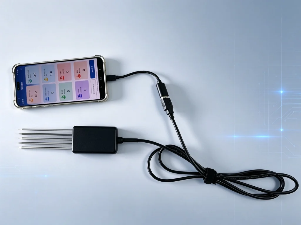 SIRO mobile 8-in-1 soil detector full product view with probe